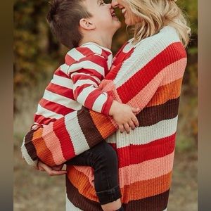 Pink Lily striped oversized sweater